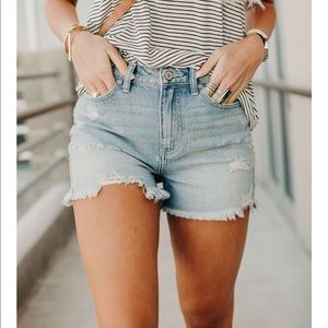 High Rise Denim Shorts